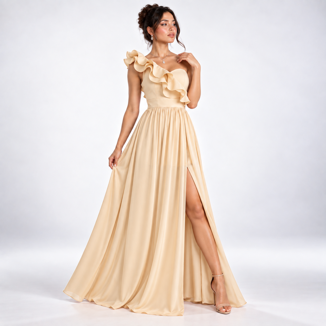 Florence One-Shoulder Ruffle Maxi Dress – view 6