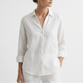 Lacey & Brooks | Frances Linen-Look V-Neck Button Shirt