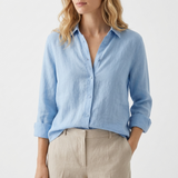 Frances Linen-Look V-Neck Button Shirt – view 11