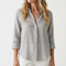 Frances Linen-Look V-Neck Button Shirt – view 13