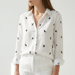 Frances Linen-Look V-Neck Button Shirt – view 14