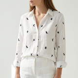 Frances Linen-Look V-Neck Button Shirt – view 14