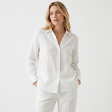 Frances Linen-Look V-Neck Button Shirt – view 16