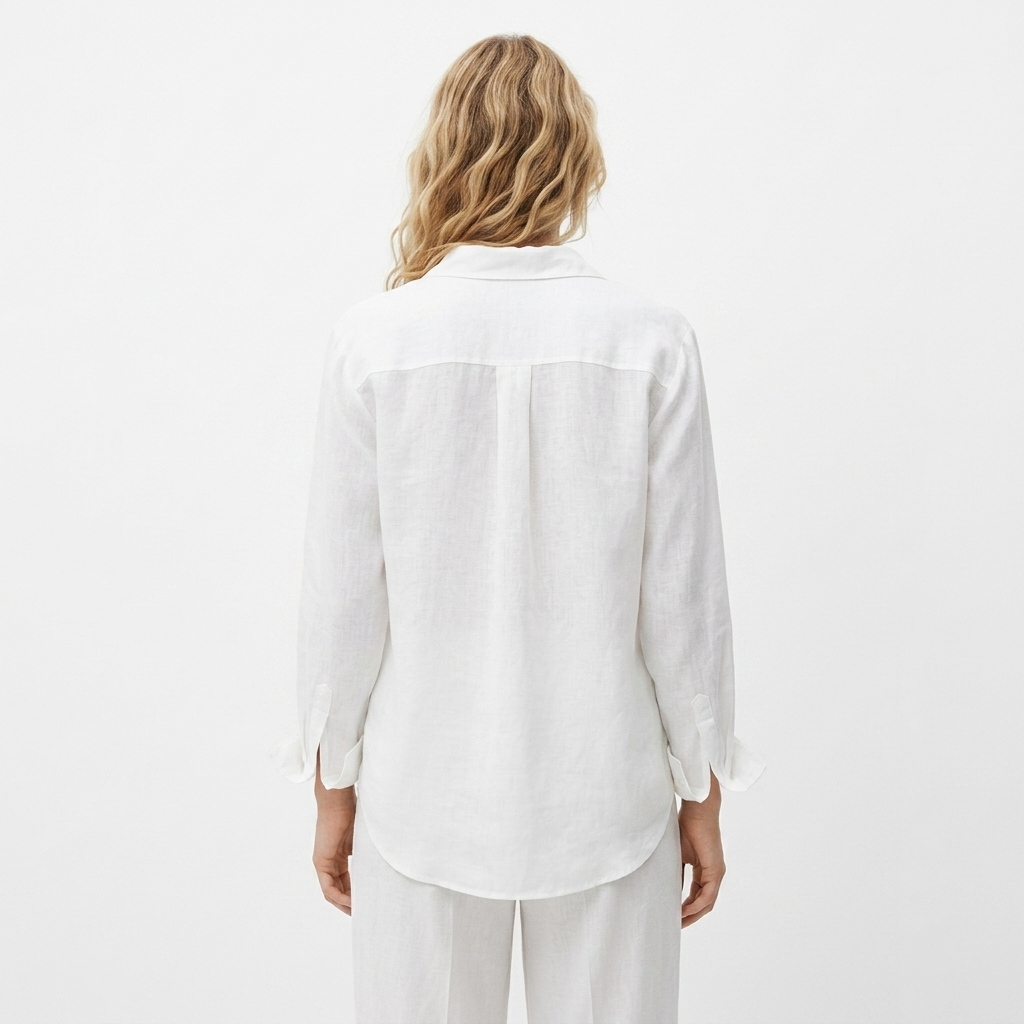 Frances Linen-Look V-Neck Button Shirt – view 2