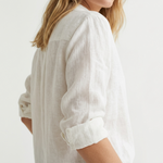 Frances Linen-Look V-Neck Button Shirt – view 3