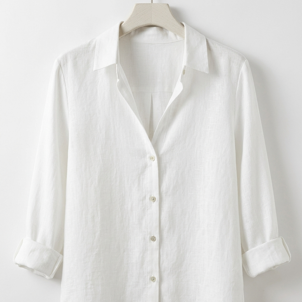 Frances Linen-Look V-Neck Button Shirt – view 4
