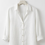 Frances Linen-Look V-Neck Button Shirt – view 4