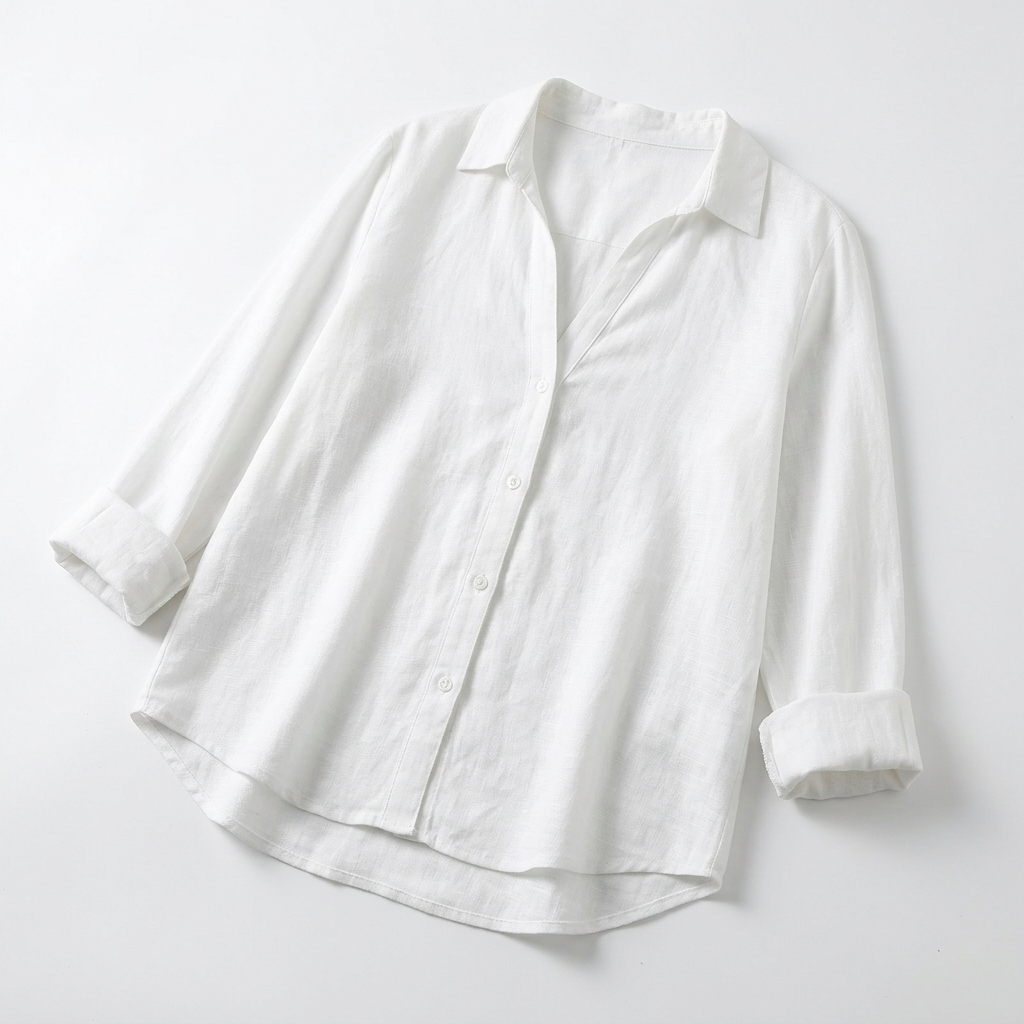 Frances Linen-Look V-Neck Button Shirt – view 5