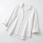 Frances Linen-Look V-Neck Button Shirt – view 5