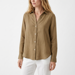 Frances Linen-Look V-Neck Button Shirt – view 6