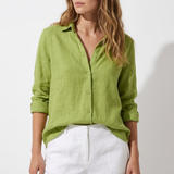 Frances Linen-Look V-Neck Button Shirt – view 8