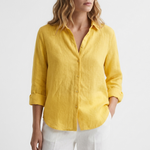 Frances Linen-Look V-Neck Button Shirt – view 9