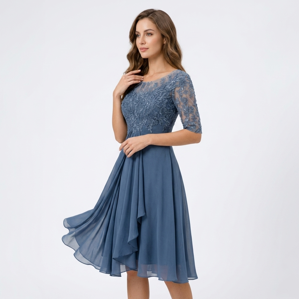 Gabrielle Lace Bodice Midi Dress – view 1