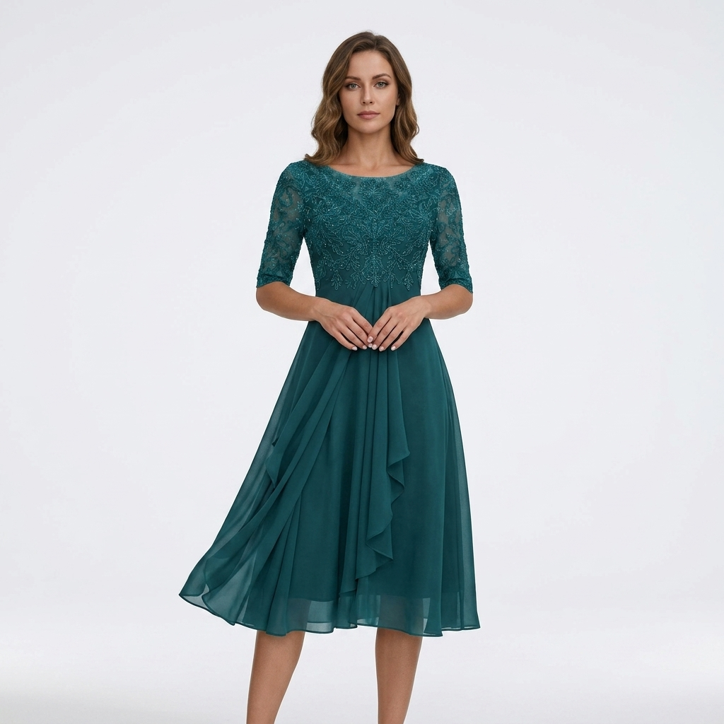 Gabrielle Lace Bodice Midi Dress – view 10