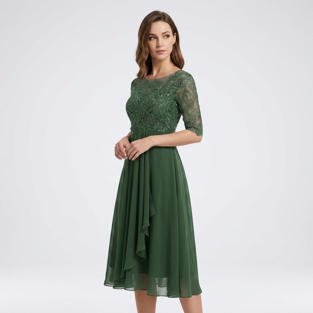 Gabrielle Lace Bodice Midi Dress – view 7