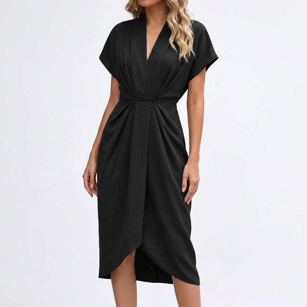 Grace Ruched Wrap Midi Dress – view 2