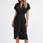 Grace Ruched Wrap Midi Dress – view 2