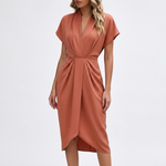 Grace Ruched Wrap Midi Dress – view 4