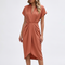 Grace Ruched Wrap Midi Dress – view 4