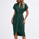 Grace Ruched Wrap Midi Dress – view 5