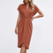 Grace Ruched Wrap Midi Dress – view 6