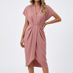 Grace Ruched Wrap Midi Dress – view 7