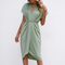 Grace Ruched Wrap Midi Dress – view 8