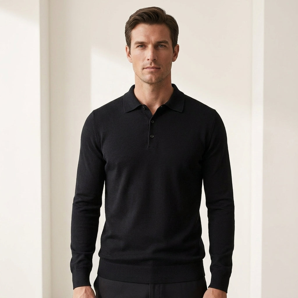 Grayson Merino Polo Sweater – view 1