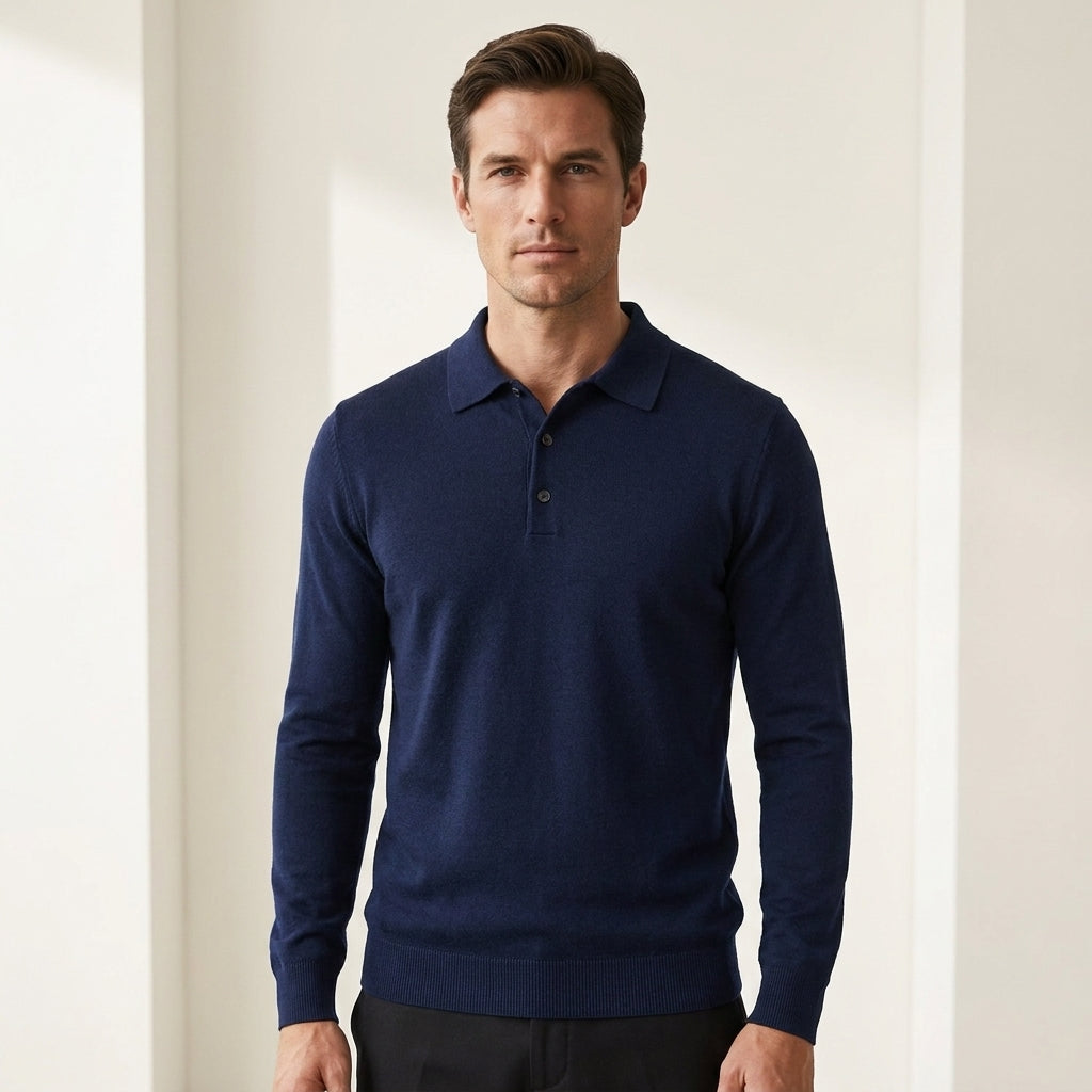 Grayson Merino Polo Sweater – view 2