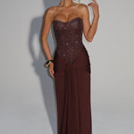Harriet Beaded Corset Maxi Dress – view 10