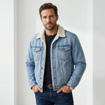 Ingram Sherpa-Lined Denim Trucker Jacket – view 1