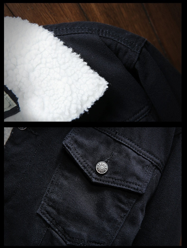 Ingram Sherpa-Lined Denim Trucker Jacket – view 12