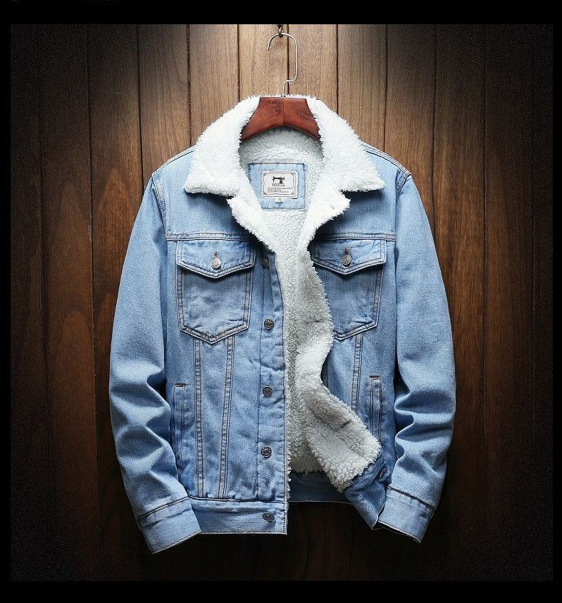 Ingram Sherpa-Lined Denim Trucker Jacket – view 3