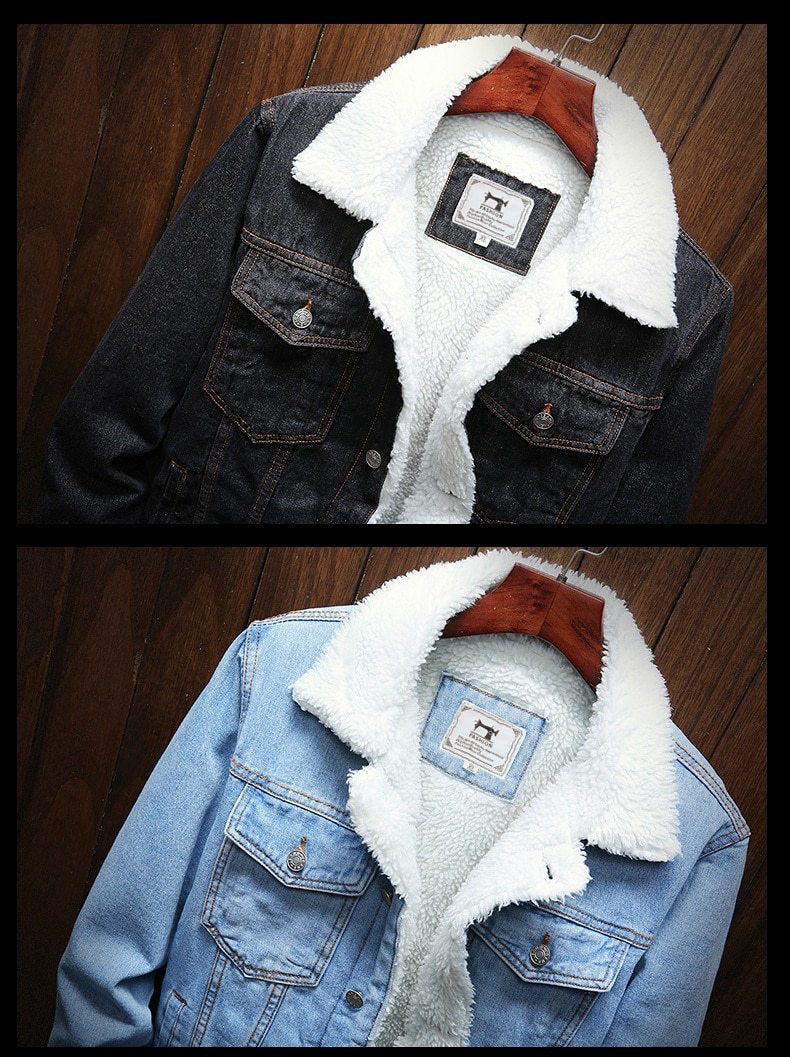 Ingram Sherpa-Lined Denim Trucker Jacket – view 9