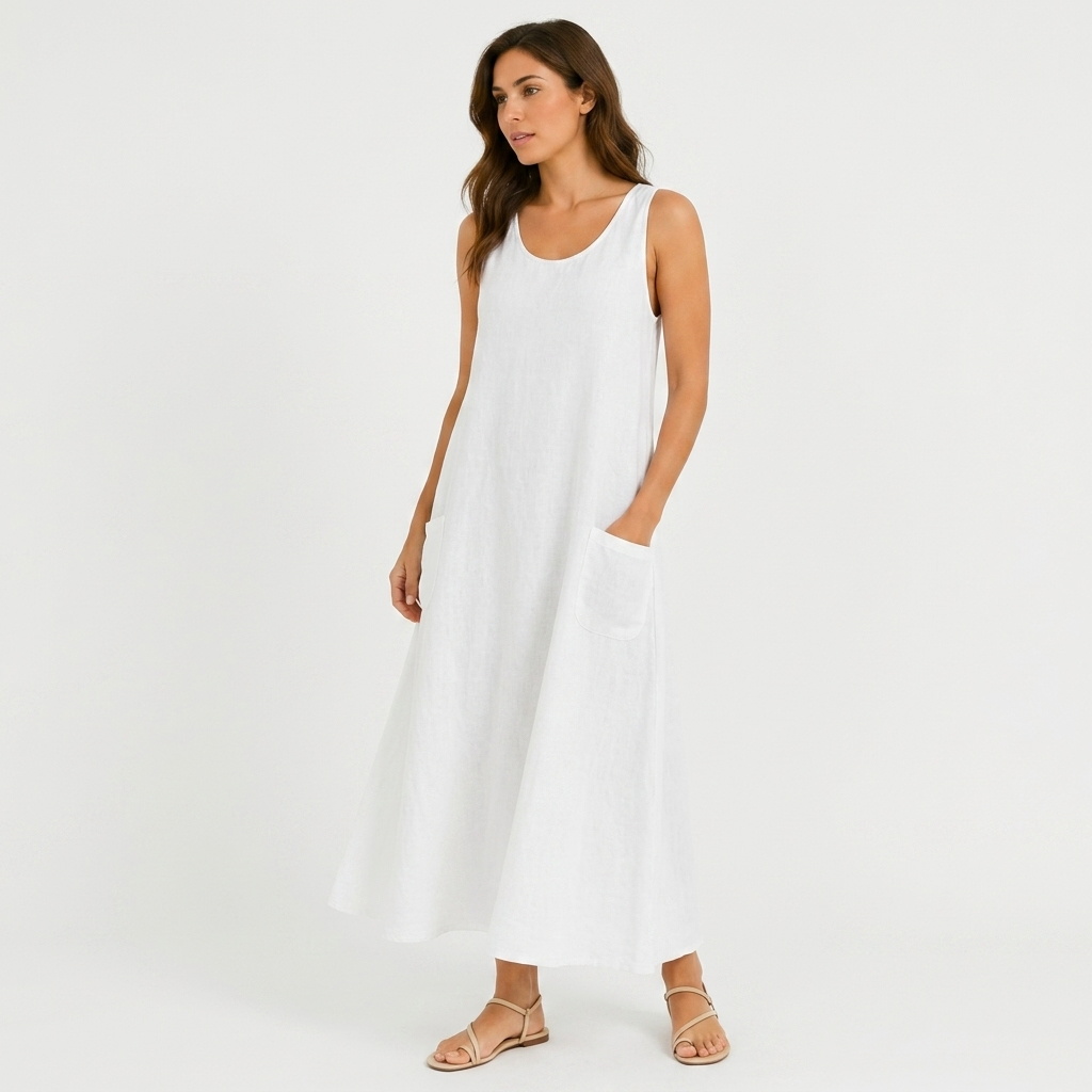 Iris Linen-Look Relaxed Maxi Dress – view 11