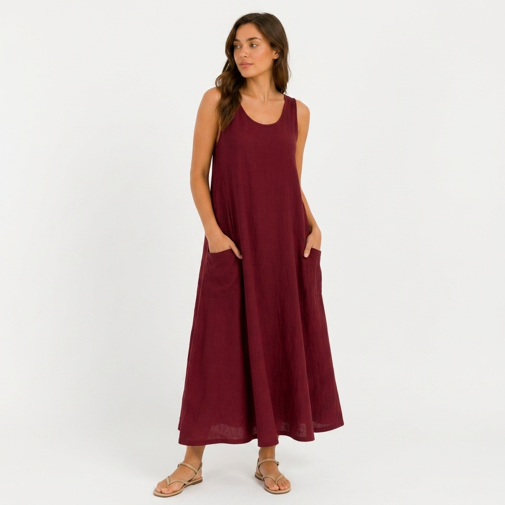 Iris Linen-Look Relaxed Maxi Dress – view 13