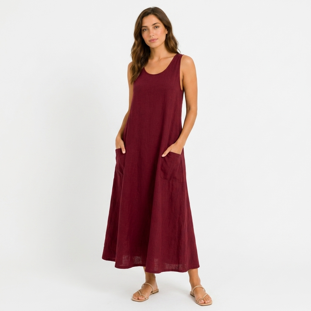 Iris Linen-Look Relaxed Maxi Dress – view 2