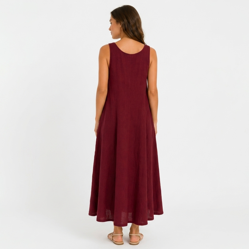 Iris Linen-Look Relaxed Maxi Dress – view 3