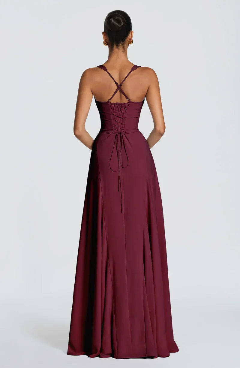 Isadora Ruched Sweetheart Maxi Dress – view 11