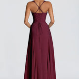 Isadora Ruched Sweetheart Maxi Dress – view 11