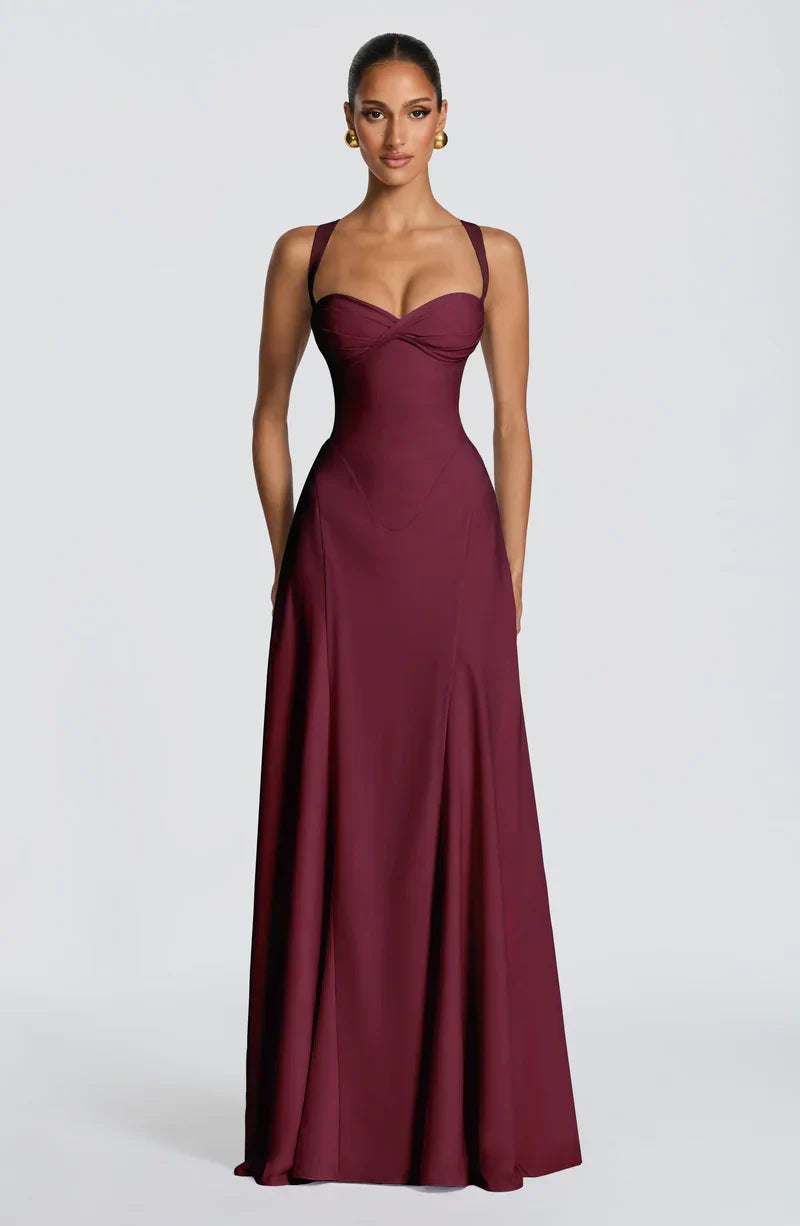 Isadora Ruched Sweetheart Maxi Dress – view 9
