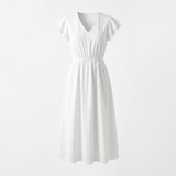 Jolie V-Neck Ruffle Sleeve Midi Dress – view 3