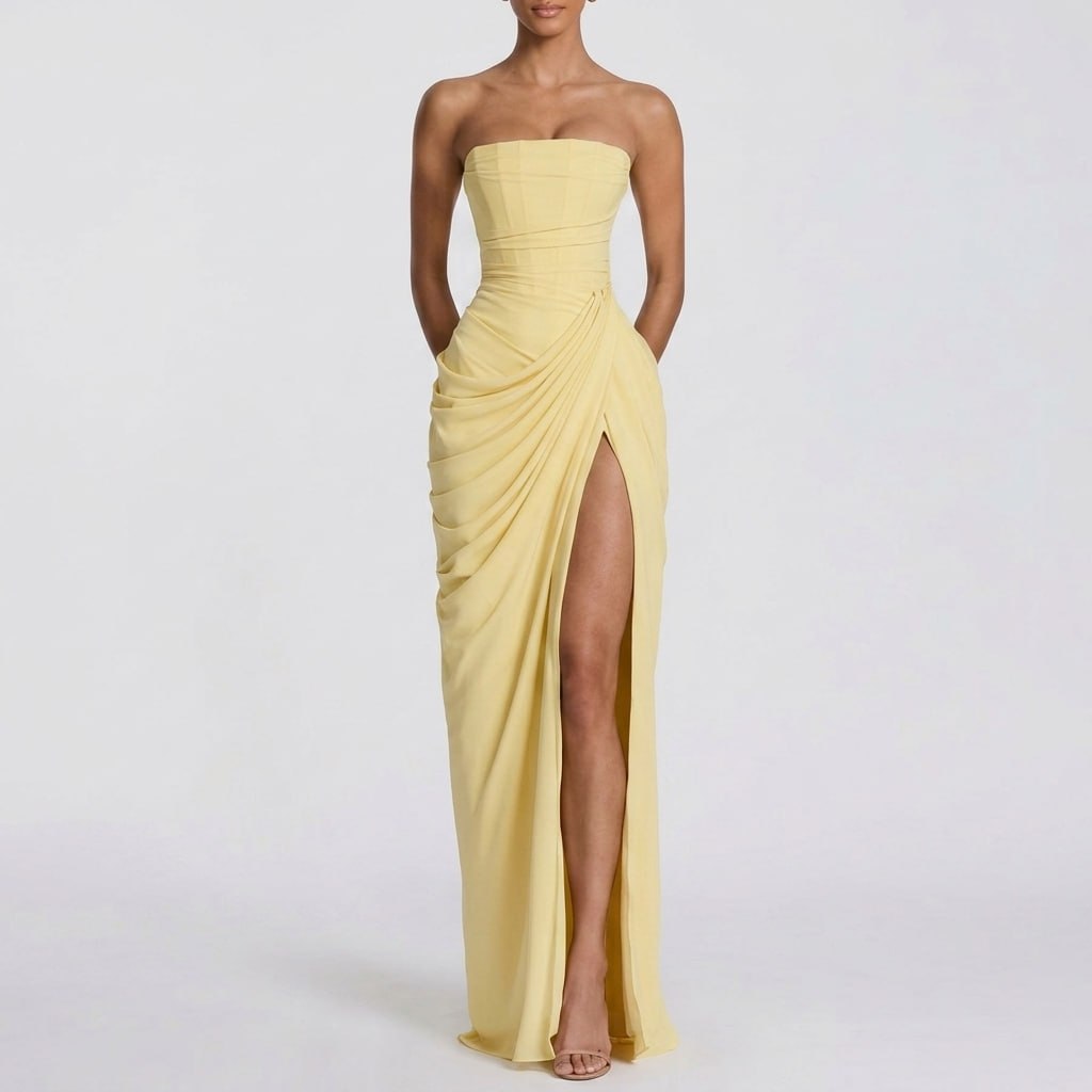 Juliette Strapless Corset Maxi Dress – view 2