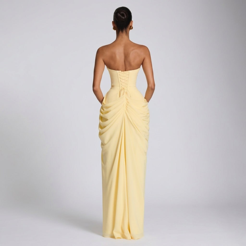 Juliette Strapless Corset Maxi Dress – view 3