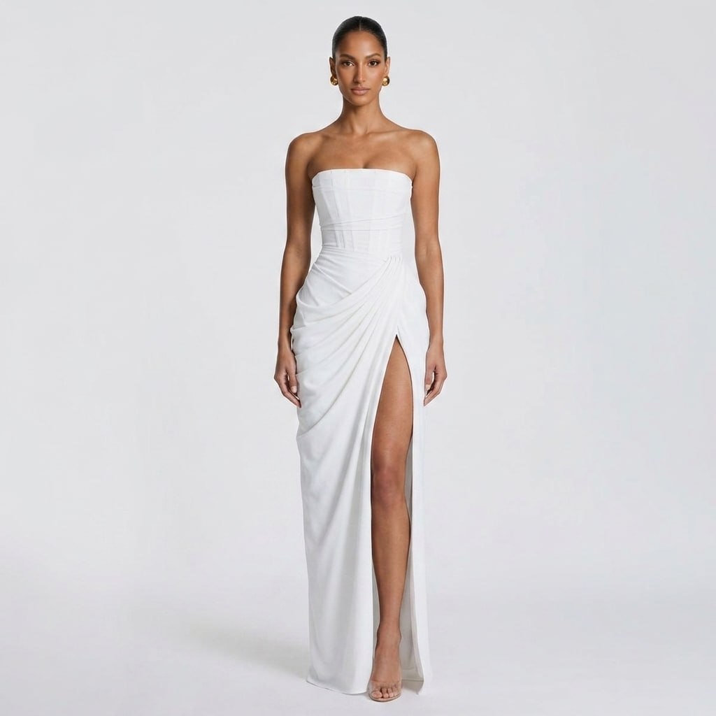 Juliette Strapless Corset Maxi Dress – view 7