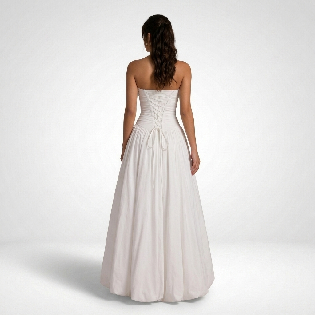 Junia Strapless Corset Balloon Maxi Dress – view 3