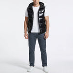 Kingsley Glossy Hooded Puffer Vest – view 2