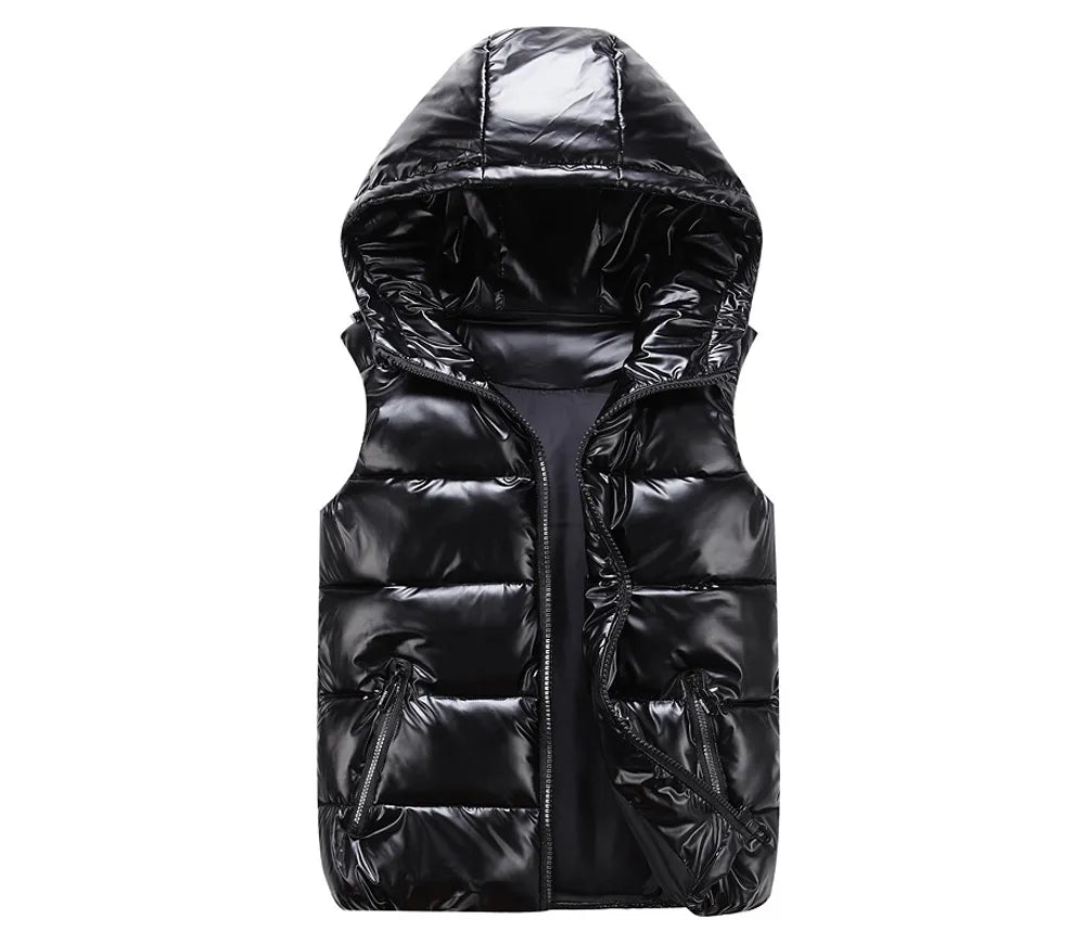 Kingsley Glossy Hooded Puffer Vest – view 4