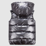Kingsley Glossy Hooded Puffer Vest – view 9
