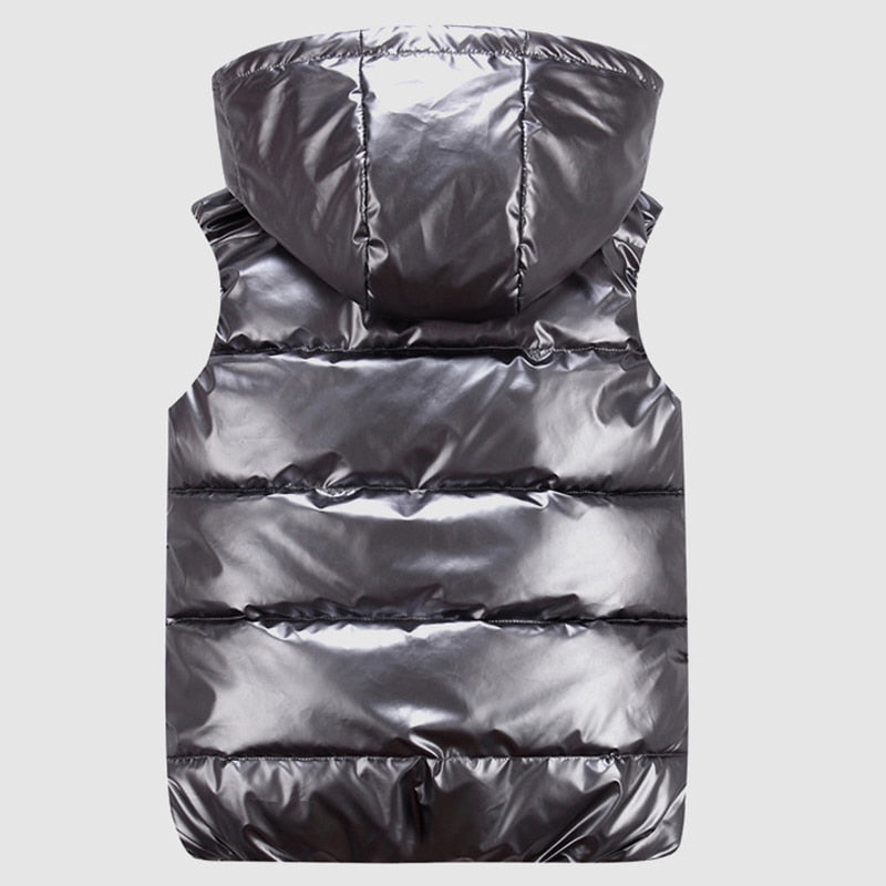 Kingsley Glossy Hooded Puffer Vest – view 9